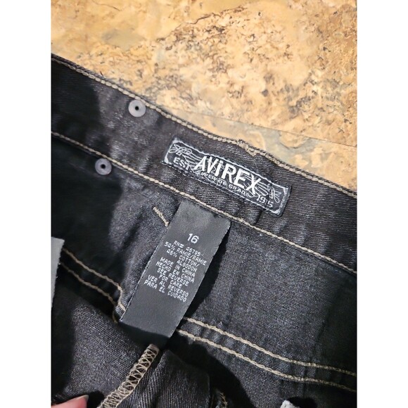 Vintage Y2K Avirex Jeans Baggy‎ Dark Wash Southpole Vibe 30x30.5 Wide Leg (A254) - Picture 4 of 10